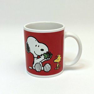 Peanuts Christmas Holiday Coffee Mug Charlie Brown Snoopy Woodstock Xmas Red